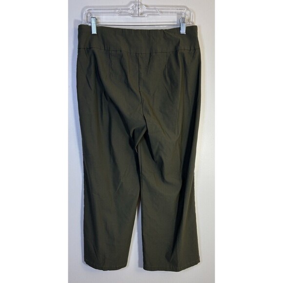 CHADWICKS Olive Green Pull On Pants Women 12 Petite Straight Leg Ankle Stretch - Picture 3 of 10